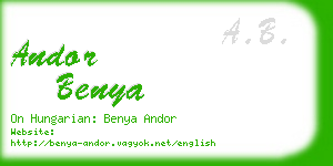 andor benya business card